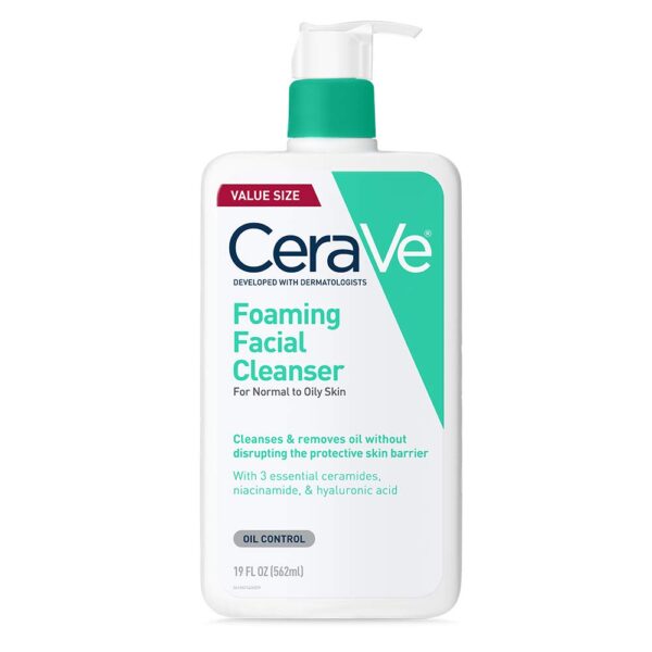 CeraVe Foaming Facial Cleanser | Daily Face Wash for Oily Skin with Hyaluronic Acid, Ceramides, and Niacinamide…